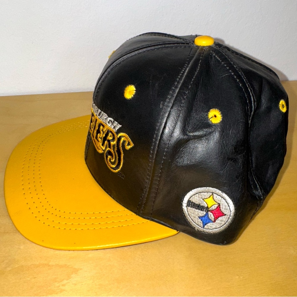 Bundle Vintage Drew Pearson Pittsburgh Steelers Snapback Leather Hats 90’s Lot - Picture 8 of 16